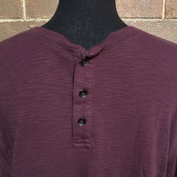 APT. 9 Dark Purple Long Sleeve Henley Shirt Men's L Large - Picture 3 of 5